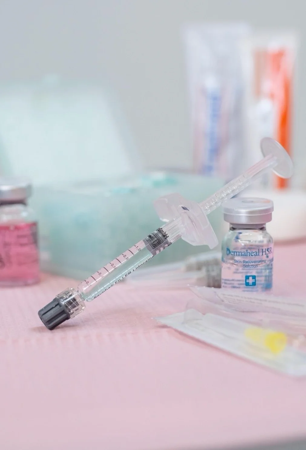 Biorevitalisation treatment — syringe and Dermaheal HSR skin rejuvenating solution